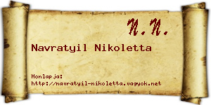 Navratyil Nikoletta névjegykártya